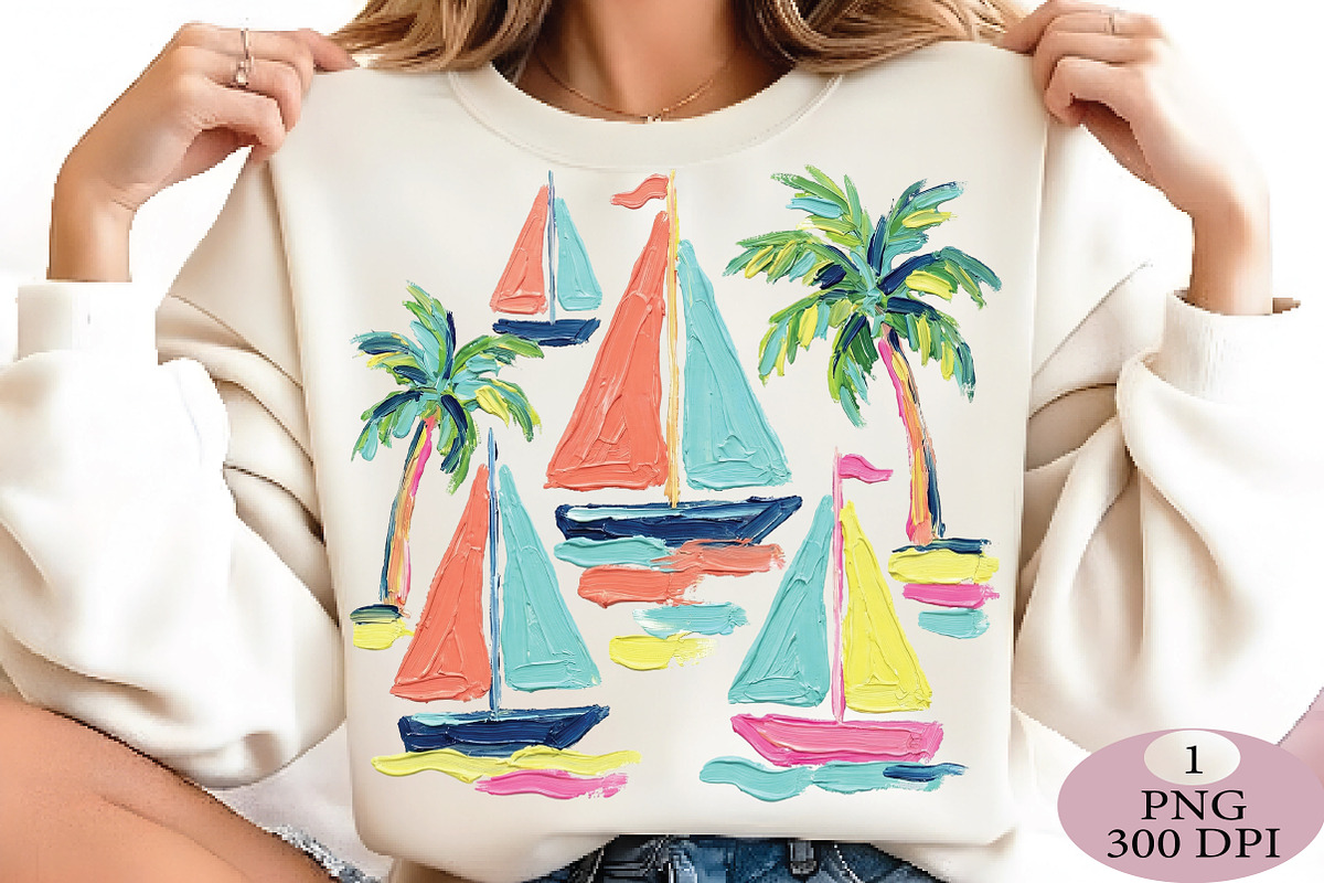 Pastel Sailboats Coastal PNG, an Illustration by Daily.Designs (Photo 5 of 5)