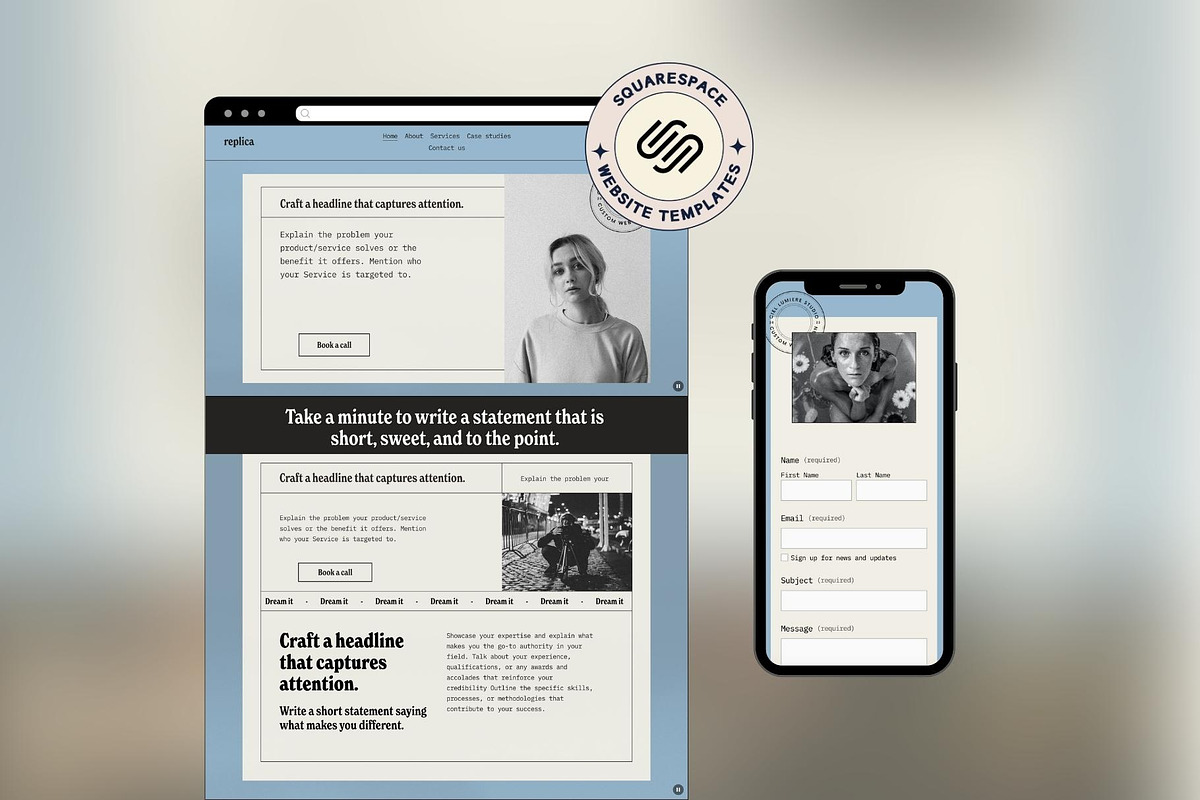 Squarespace Website template, a Squarespace Template by Ciel Lumiere (Photo 1 of 11)