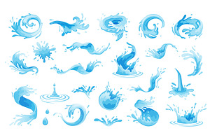 Water splashes, river splash, waves, an Illustration by robuart
