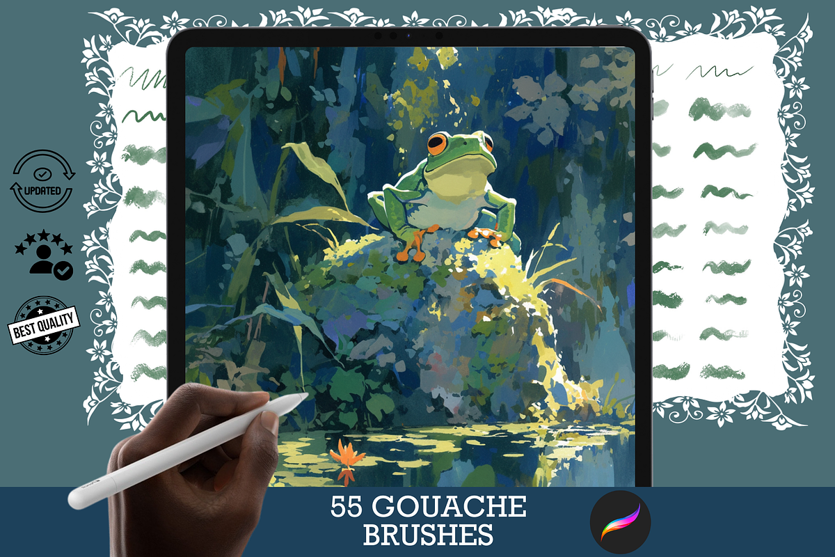 Nature Gouache Procreate Brushes, a Brush Add-On by Cozy Brushery (Photo 1 of 9)