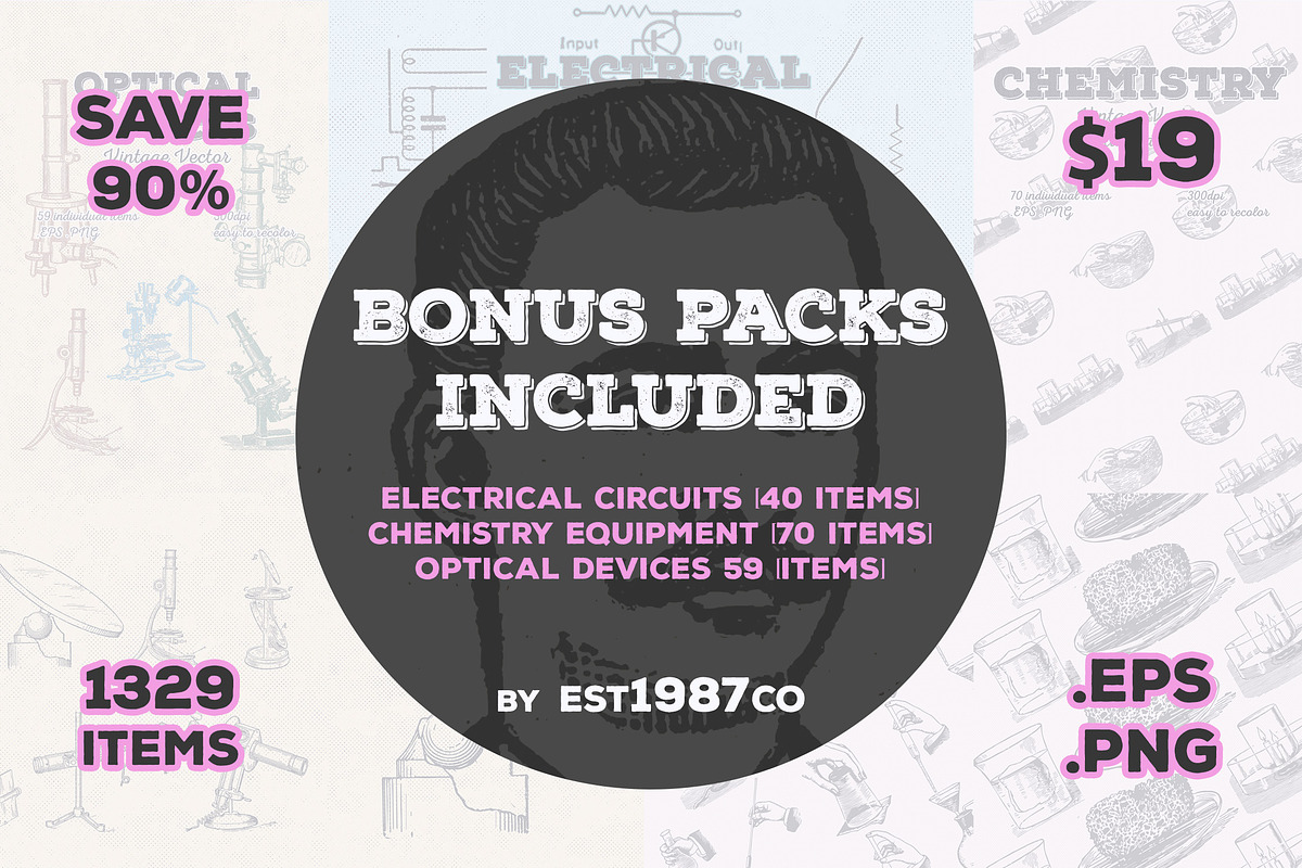 Vintage Vector Illustrations Bundle, a Food Illustration by TheBlackPixelCo (Photo 2 of 17)