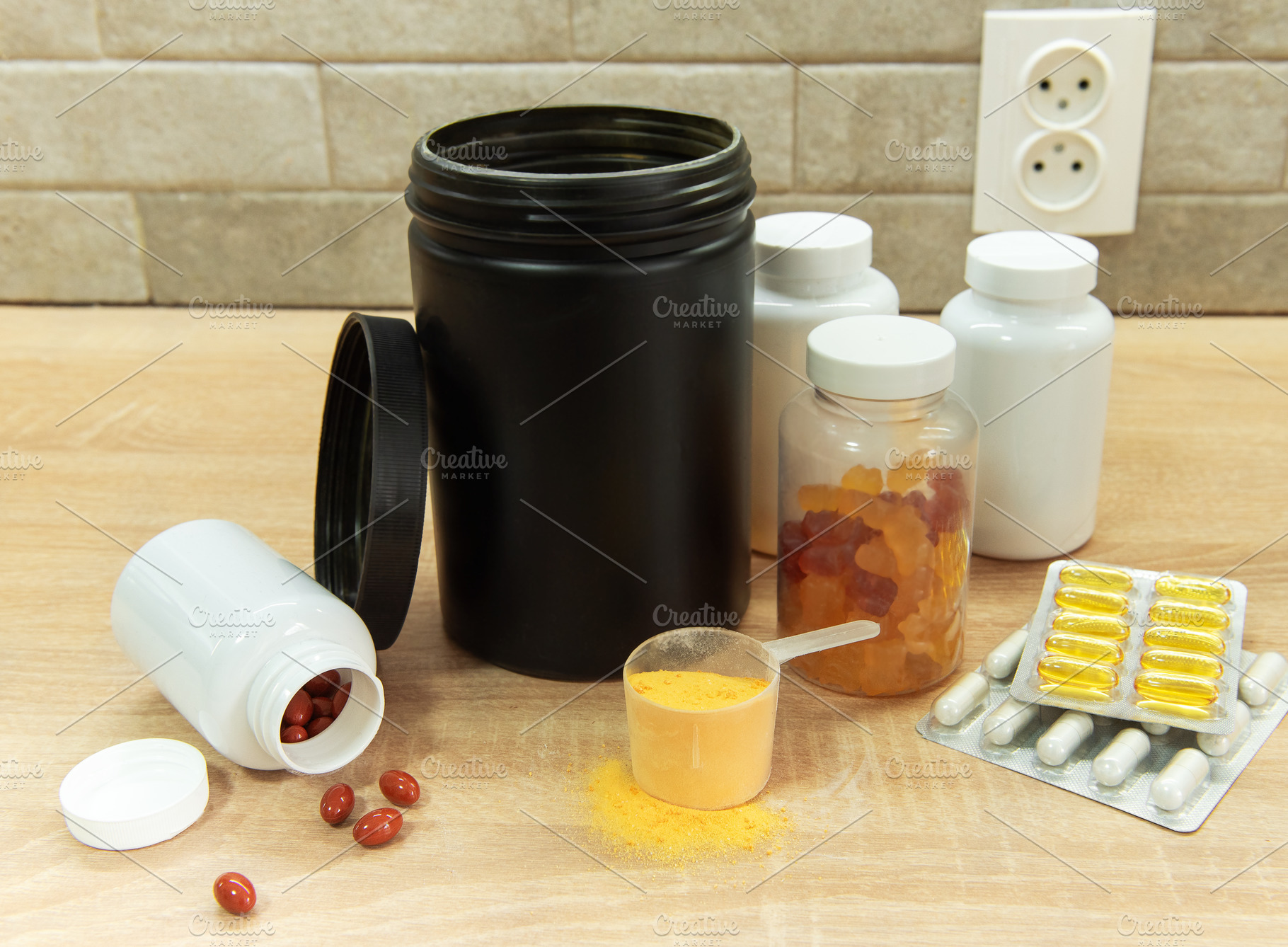 Nutritional supplements and protein powder for healthy lifestyle, a Health & Medical Photo by Olena Rudo