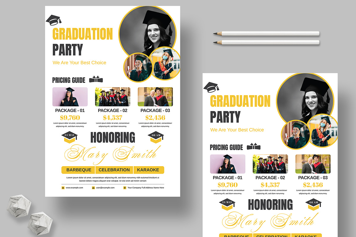 Happy Graduation Flyer Template, a Flyer Template by MightyDesign (Photo 1 of 8)