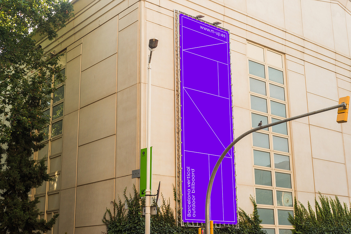 Barcelona Vertical Billboard Mockup, an Advertising Mockup by M-up (Photo 2 of 3)