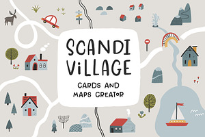 Scandi village. Maps & cards creator