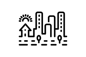 Township colony black icon, an Outline Icon by Creative priyanka