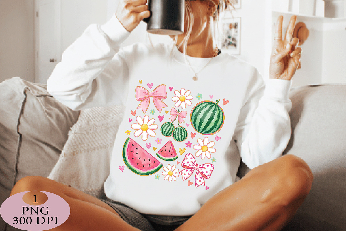 Watermelon Coquette Summer PNG, an Illustration by Daily.Designs (Photo 2 of 5)