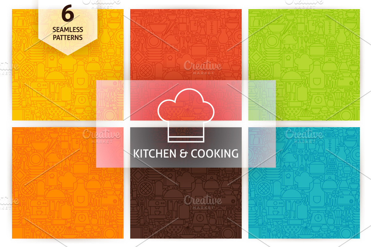 Kitchen & Cooking Seamless Patterns, a Pattern Graphic by Anna_leni (Photo 1 of 7)