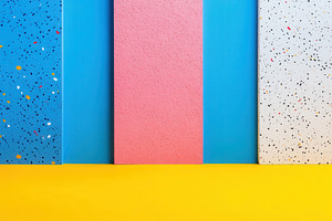 Colorful textured panels on yellow b, a Background Photo by Pixeness Studio