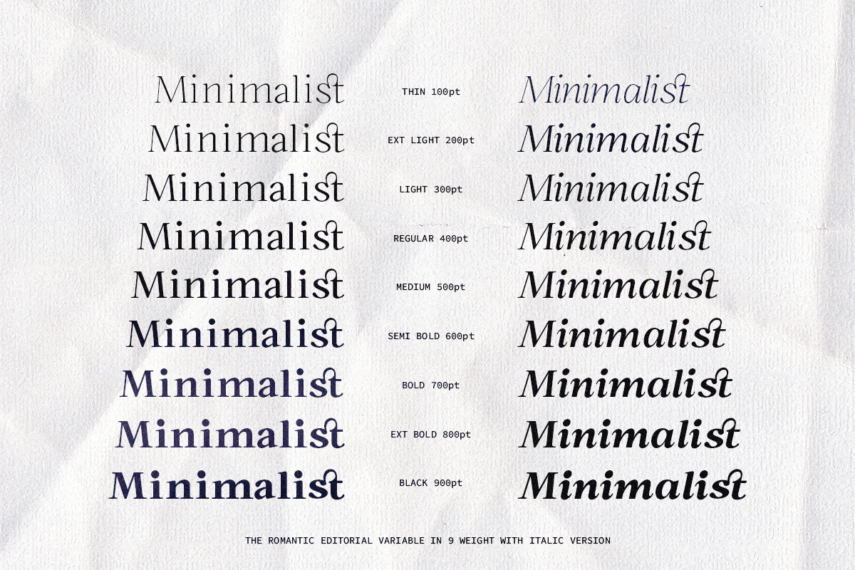 The Romantic Editorial | 18 Fonts, a Serif Font by Skinny Type (Photo 3 of 13)
