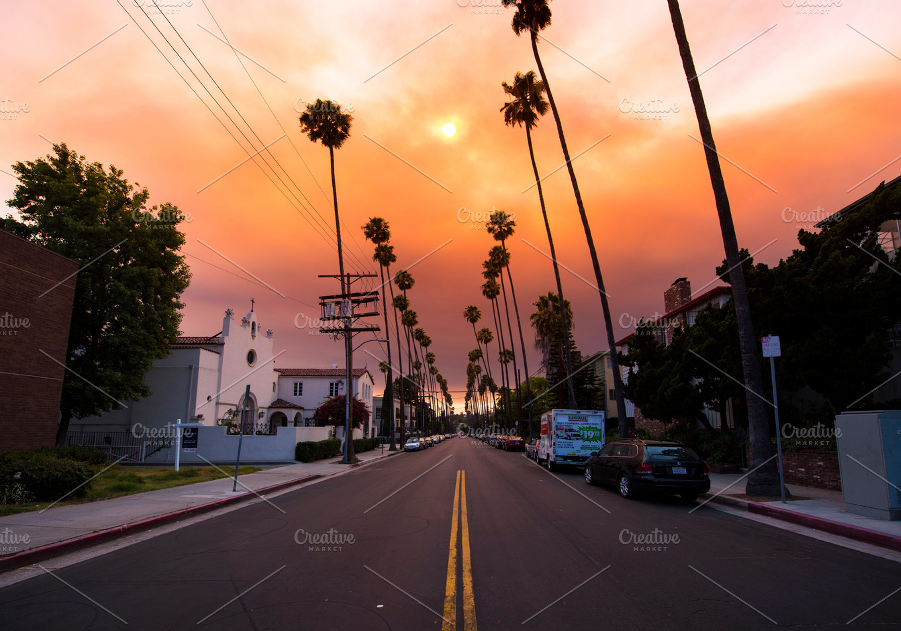 Los Angeles Palm Trees in Suset, a Photo by NomadicA