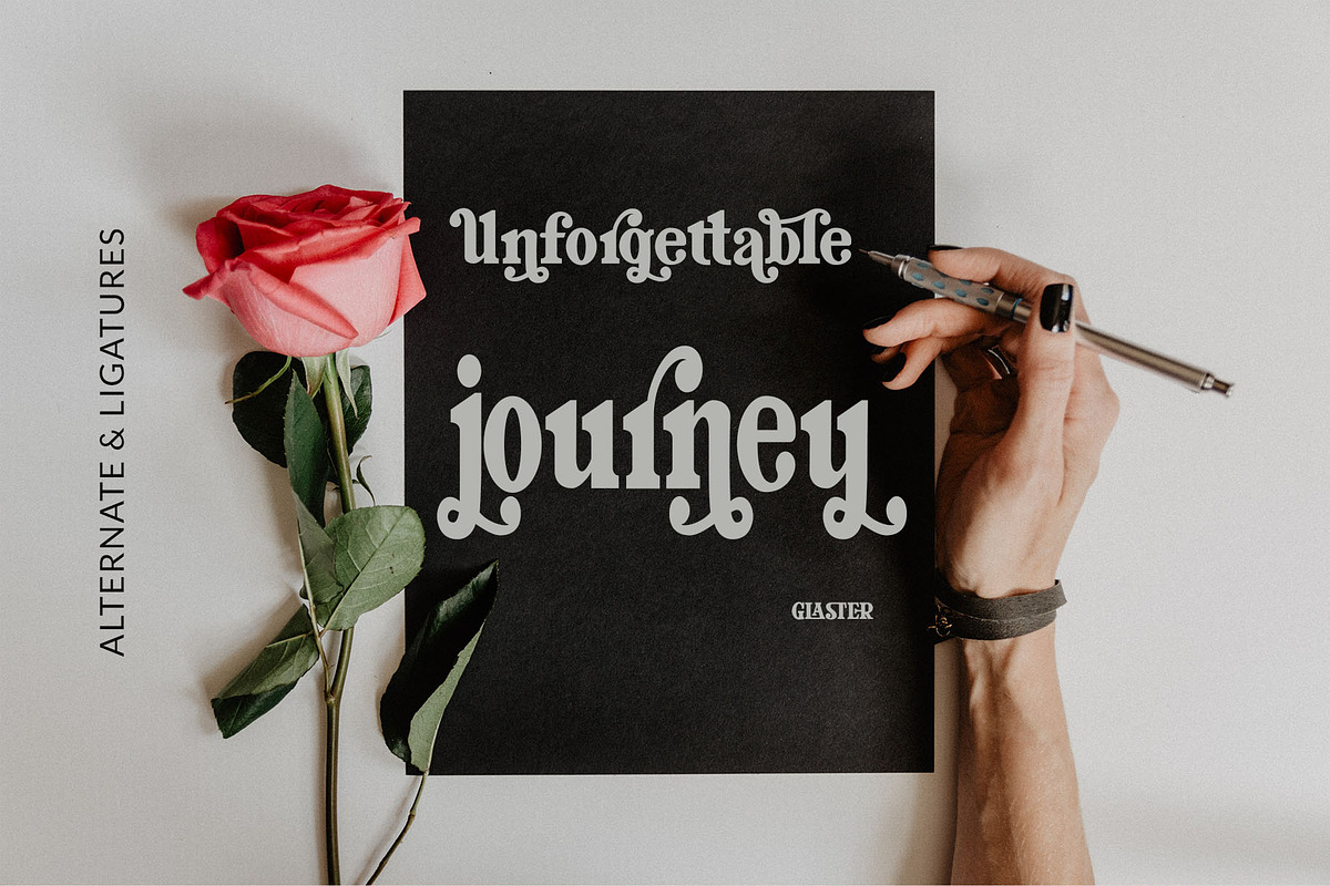 Glaster Elegant Ligature Serif Font, a Serif Font by Font Kingdom (Photo 7 of 11)