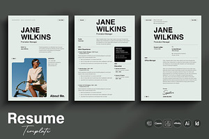 Resume - CV - Template _Word & Canva, a Resume Template by TemplateFolio-Shop