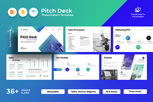 Pitch Deck Presentation Template, a Presentation Template by Spark_Creative