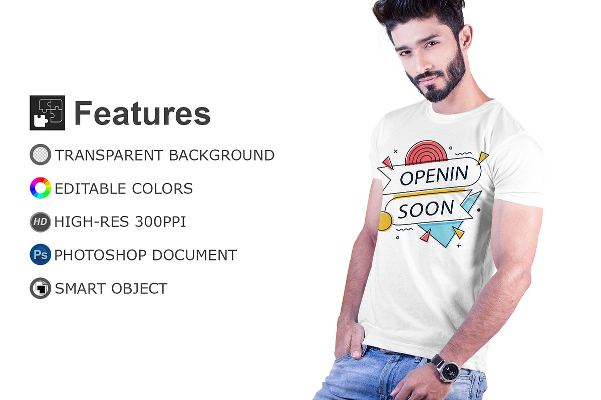 Male t-shirt Mockup-V-2-003, a Shirt Mockup by designvillage (Photo 4 of 7)