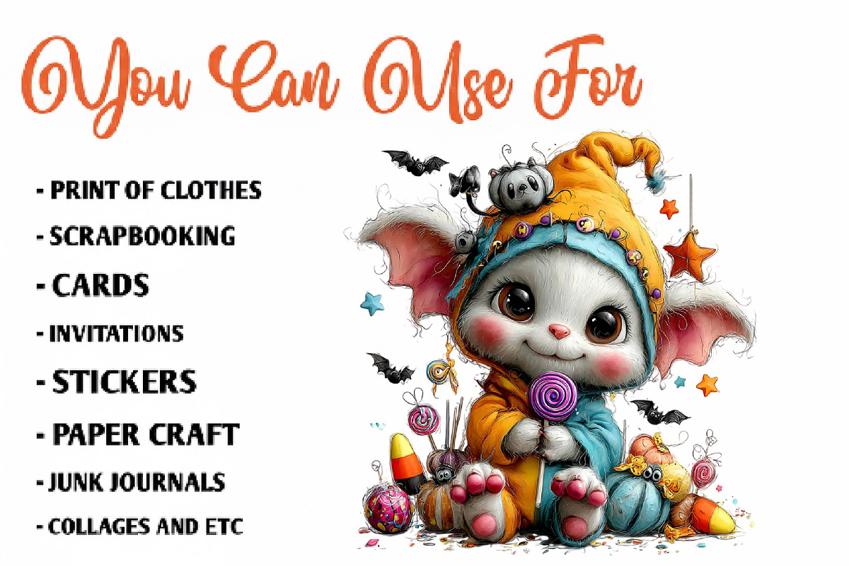 Spooky Cute Halloween Clipart, a Seasonal Illustration by CreationArt (Photo 5 of 7)