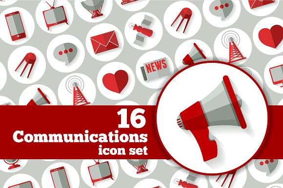 Media Icons In Flat Style