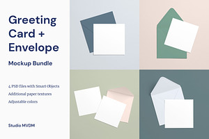 Greeting Card Envelope Mockup Bundle