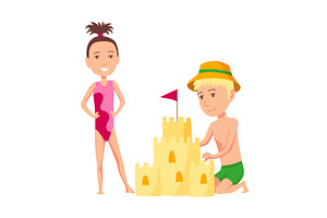 Children delightfully creating a, an Illustration by the8monkey