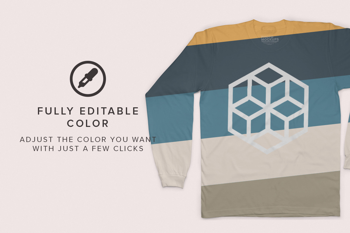 Fine Jersey Long Sleeve Mockups, a Shirt Mockup by GraphicHero (Photo 3 of 7)