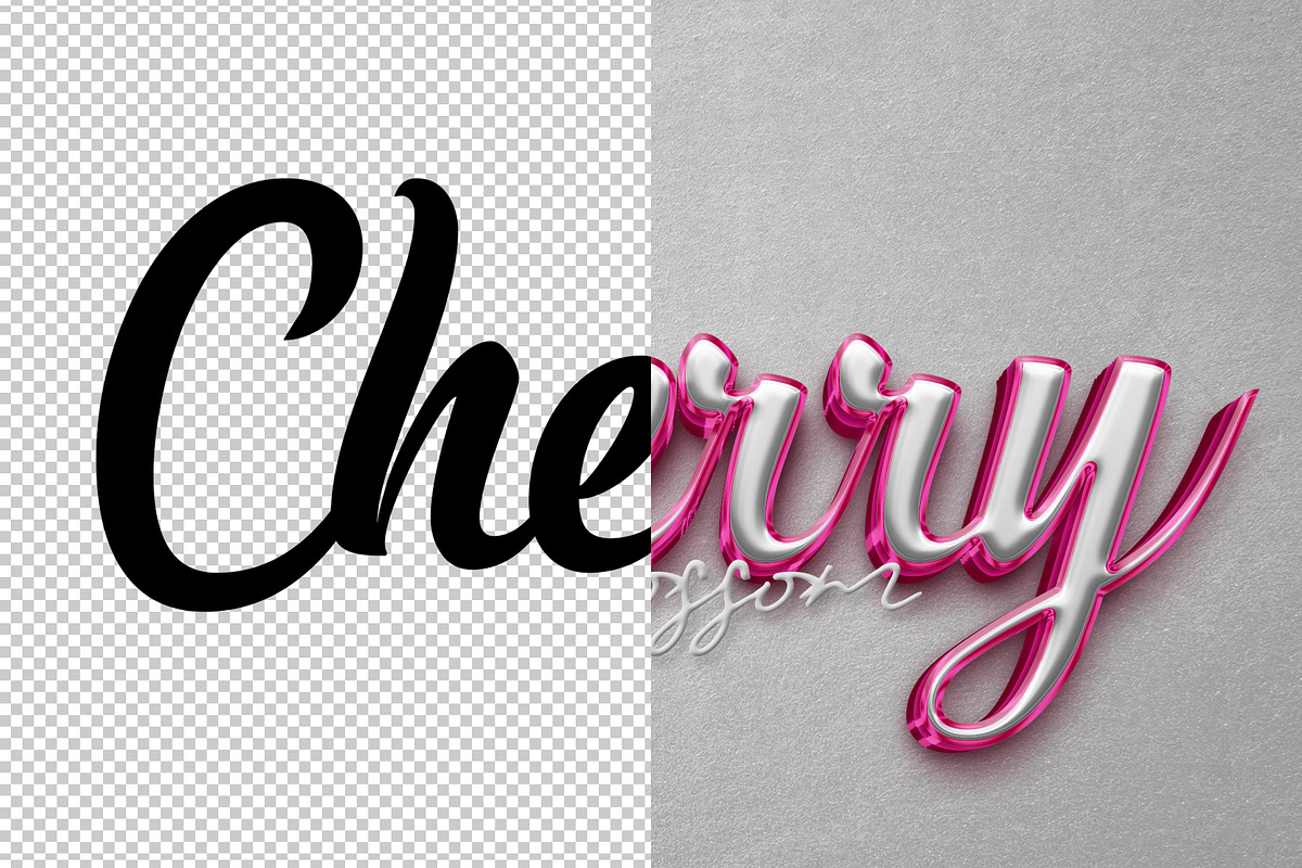 Cherry 3D editable text effect, a Layer Style Add-On by Hello Muh (Photo 2 of 2)