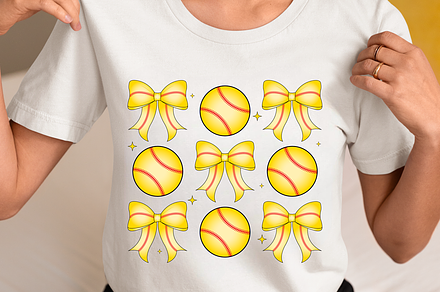 Softball Coquette Bow Png SVG