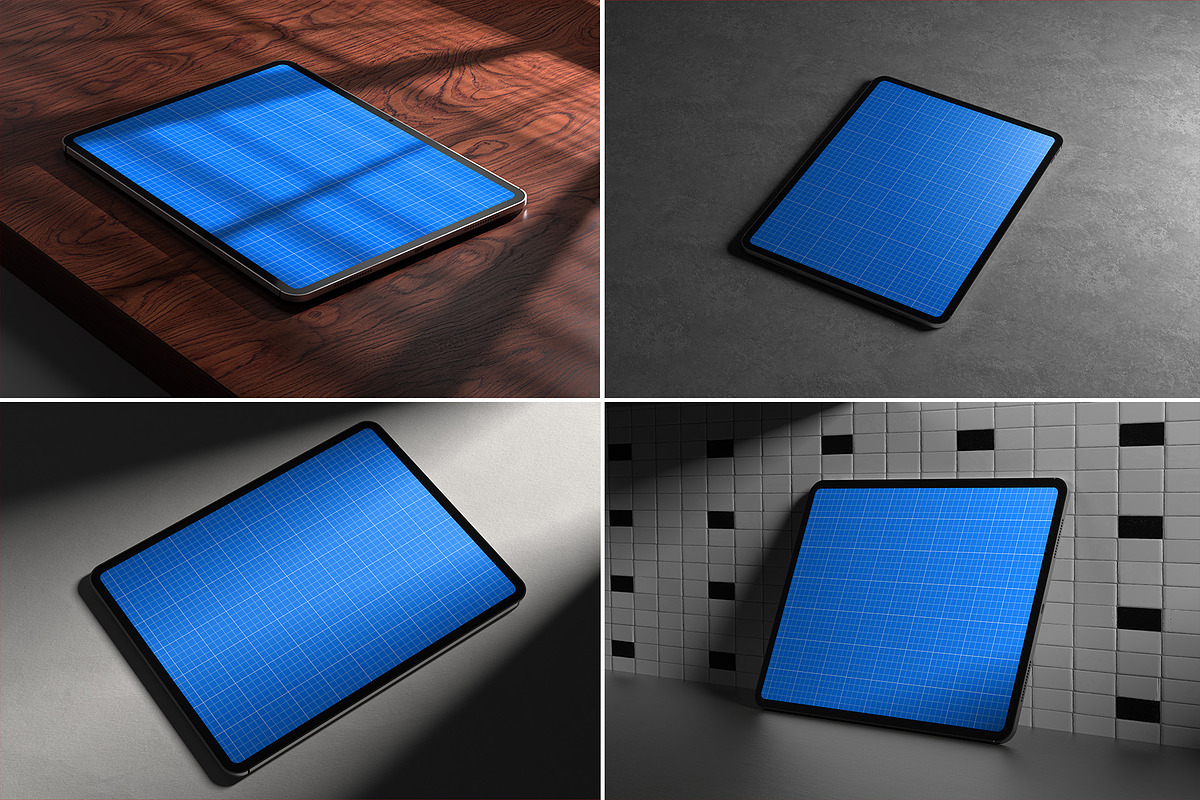 Premium iPad Pro Mockup Pack 6 views, an iPad Mockup by Illusiongraphic (Photo 9 of 16)