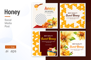 Honey Social Media Post Design