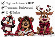 Whimsical Cozy Winter Animals Clipar, an Illustration by Libby Wishes (Thumbnail 2 of 3)