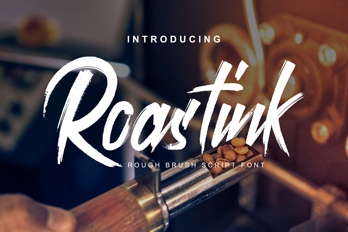 Roastink script rough brush font