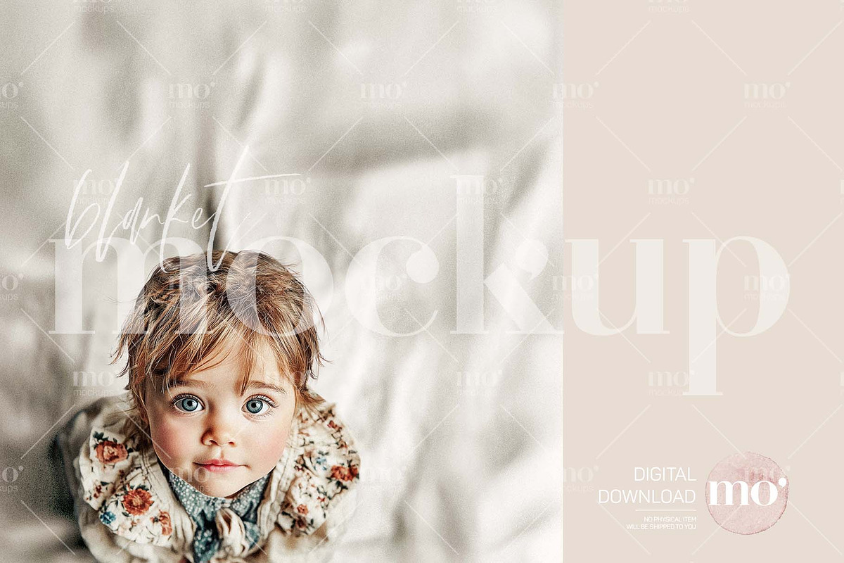 Baby Blanket Mock up, a Product Mockup by MoMockups (Photo 6 of 6)