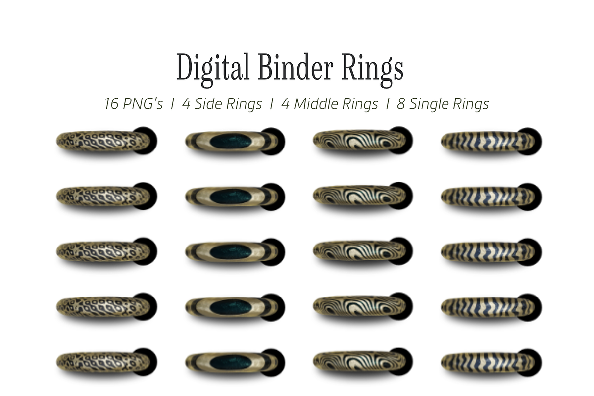 Digital Binder Rings in 2 Tone Gold, an Object Graphic by 3PointsCreative (Photo 1 of 7)