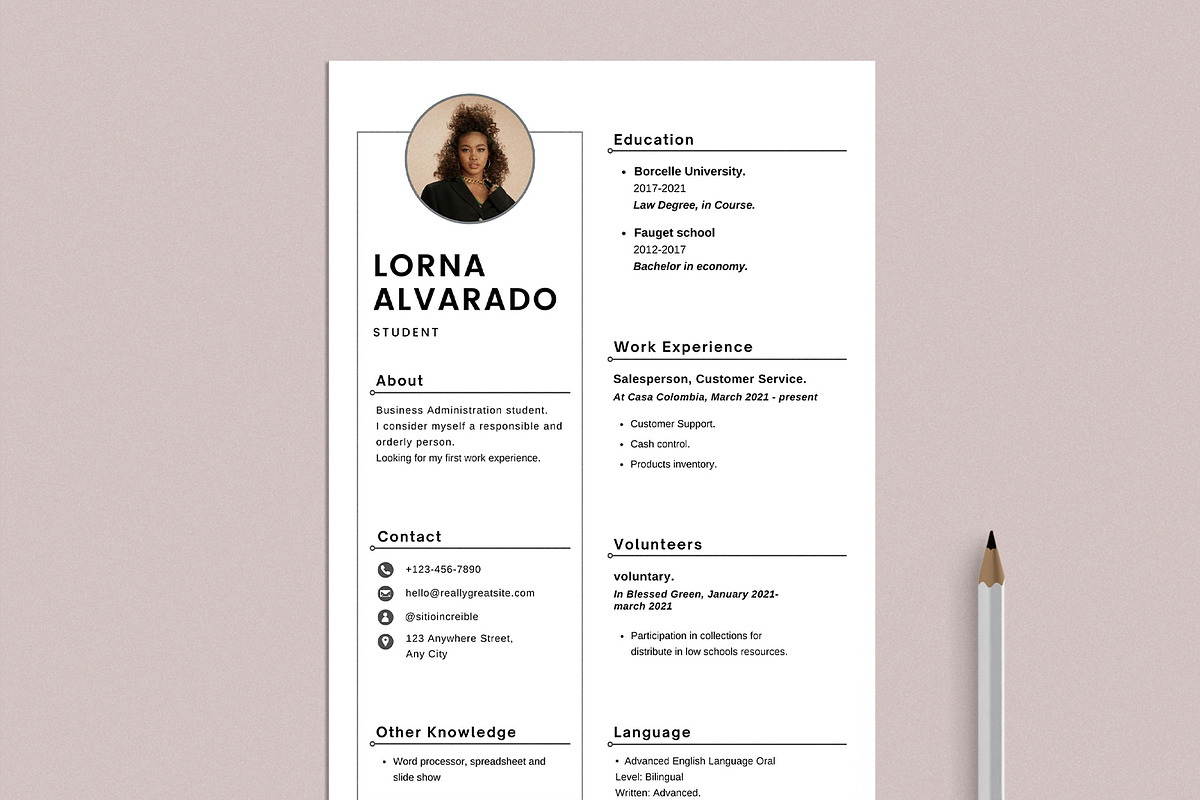 Student CV Resume | Canva | Editable, a Stationery Template by CreativeBundlex (Photo 2 of 3)