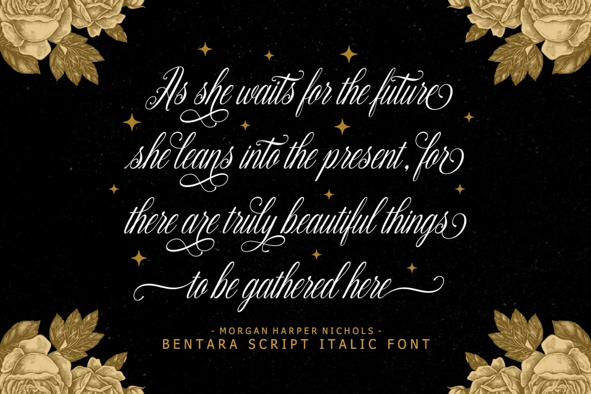 Bentara Script, a Script Font by Alpha Bento (Photo 6 of 12)