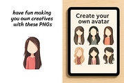 Women Avatar Vector Set, a Person Illustration by InkyQueenArt (Thumbnail 3 of 5)