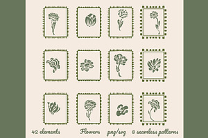 Flower SVG PNG Clipart Pattern