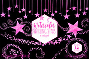 Watercolor Twinkle Stars in Pink, an Object Illustration by ClipartBrat Graphics (Thumbnail 2 of 5)