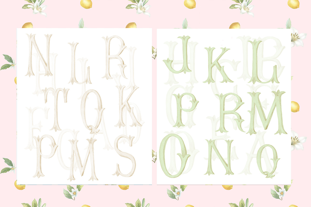 Lemon Lily Wedding Watercolor Bundle, a Decorative Illustration by WonderWonder (Photo 10 of 13)