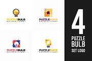 Set of Puzzle Idea Bulb Logo concept, a Branding & Logo Template by Lucky Creative (Thumbnail 1 of 5)