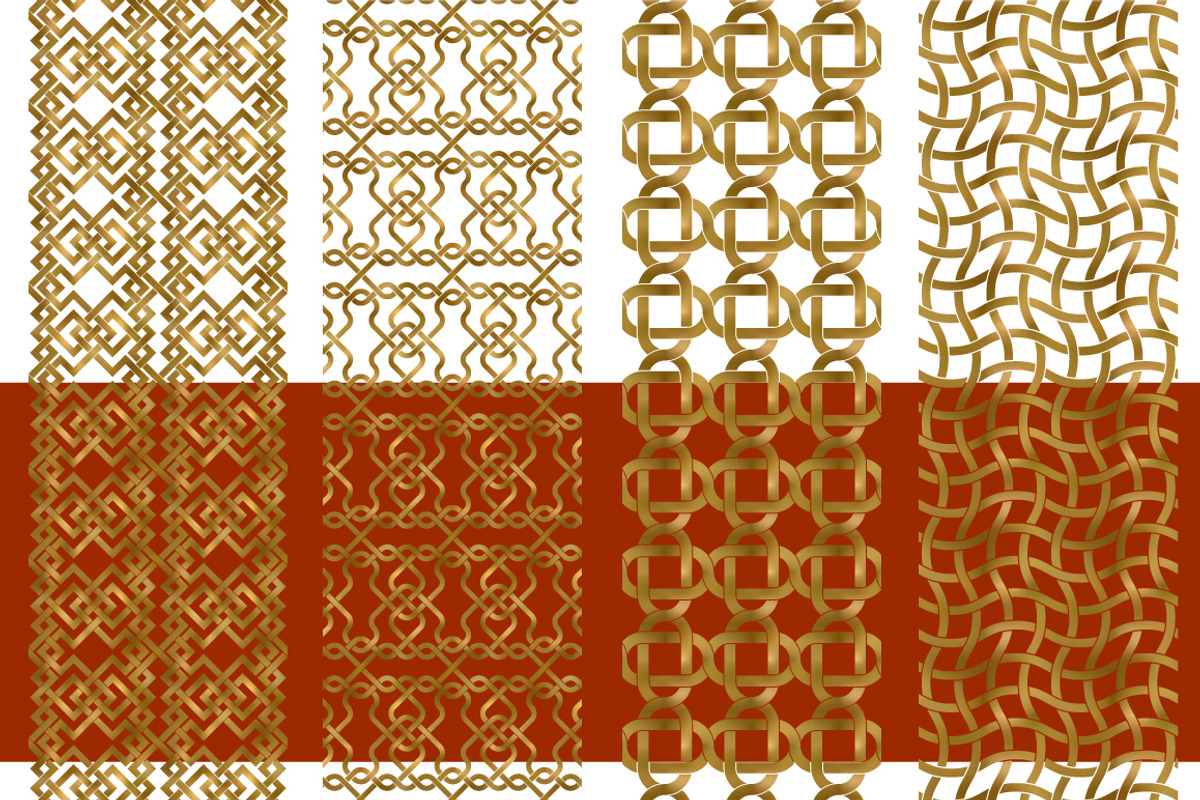 10 golden bands patterns Pack 4, a Pattern Graphic by Guten Tag Vector