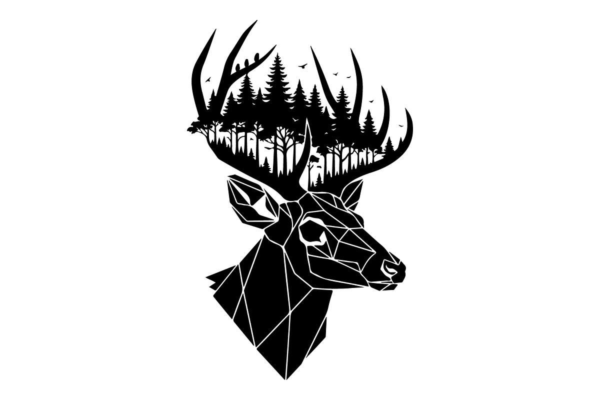 Deer Antler Silhouette Bundle, an Object Illustration by yasushie (Photo 13 of 31)