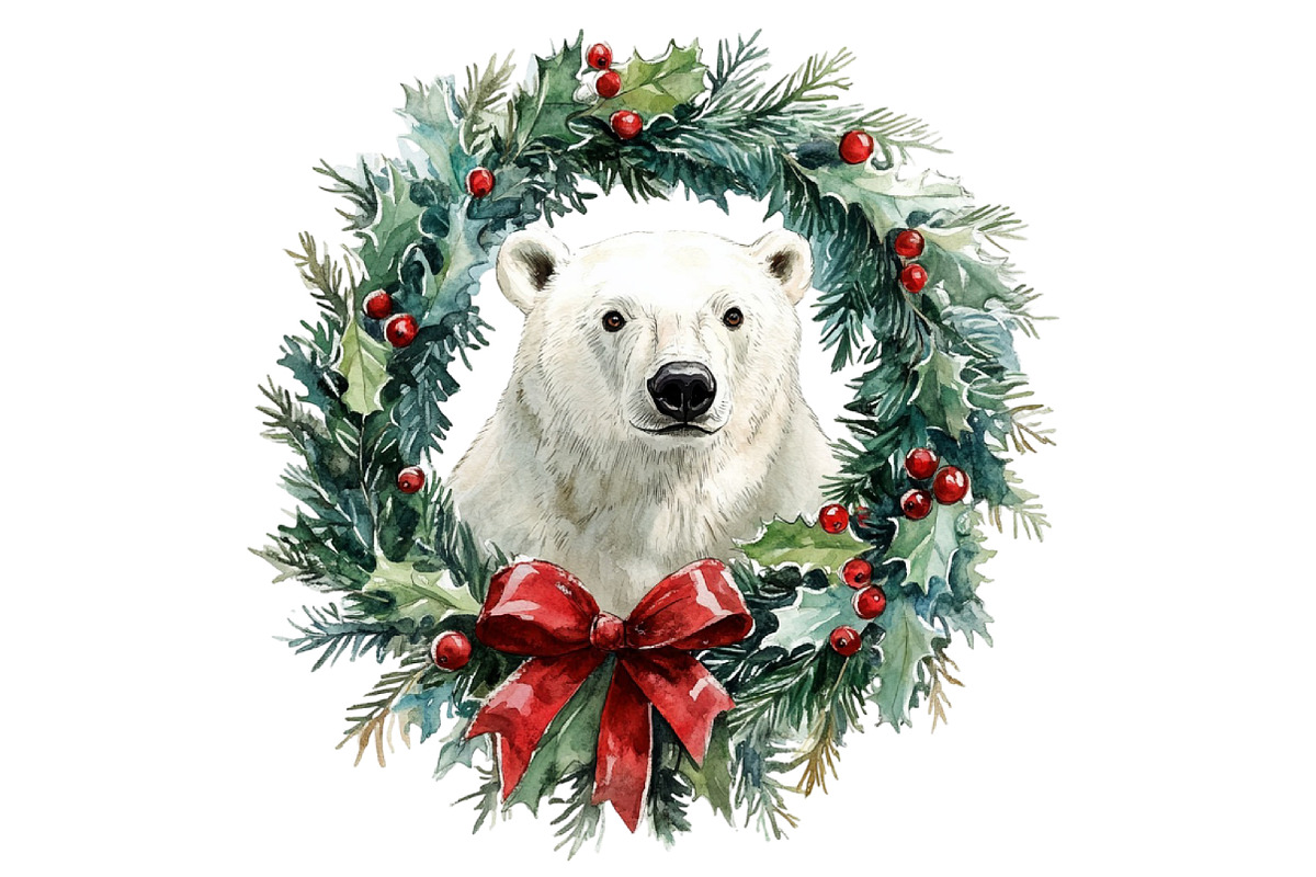 Christmas Polar Bear Sublimation, an Illustration by Designking (Photo 3 of 5)
