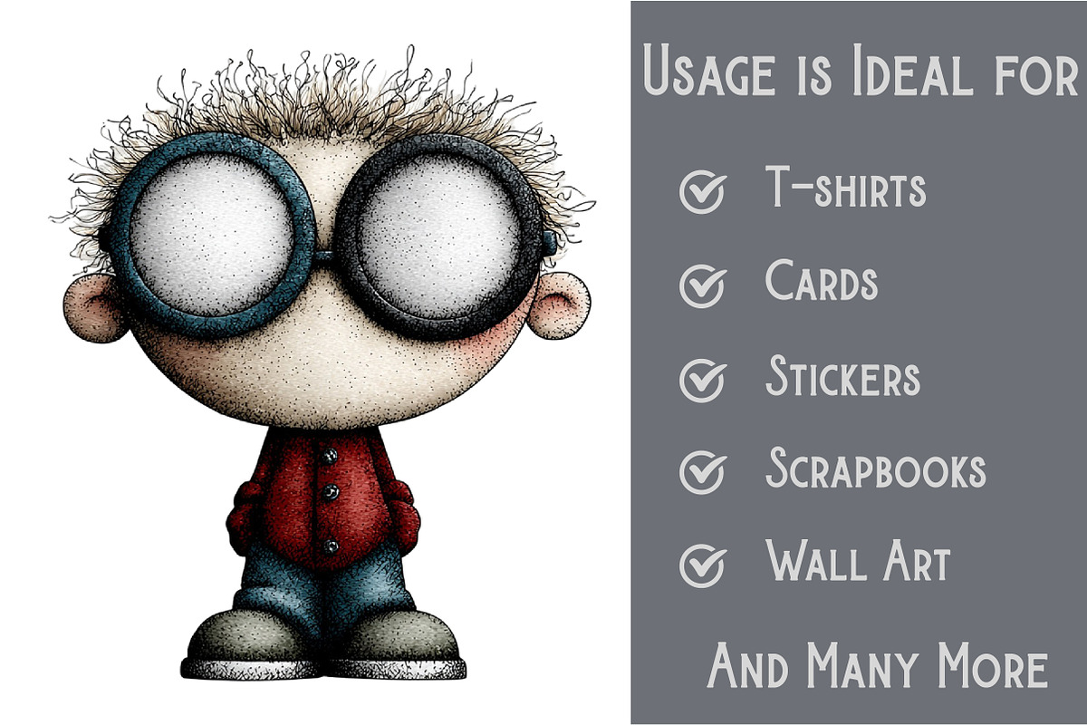 Whimsical Boy Clipart, an Illustration by Pixels.Craft (Photo 3 of 6)