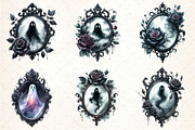 Watercolor Gothic antique mirror Cli, an Illustration by DreamCafeArt (Thumbnail 3 of 7)