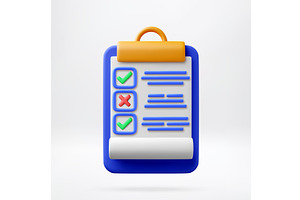 3D Clipboard with checklist and task, a Finance Illustration by Abscent
