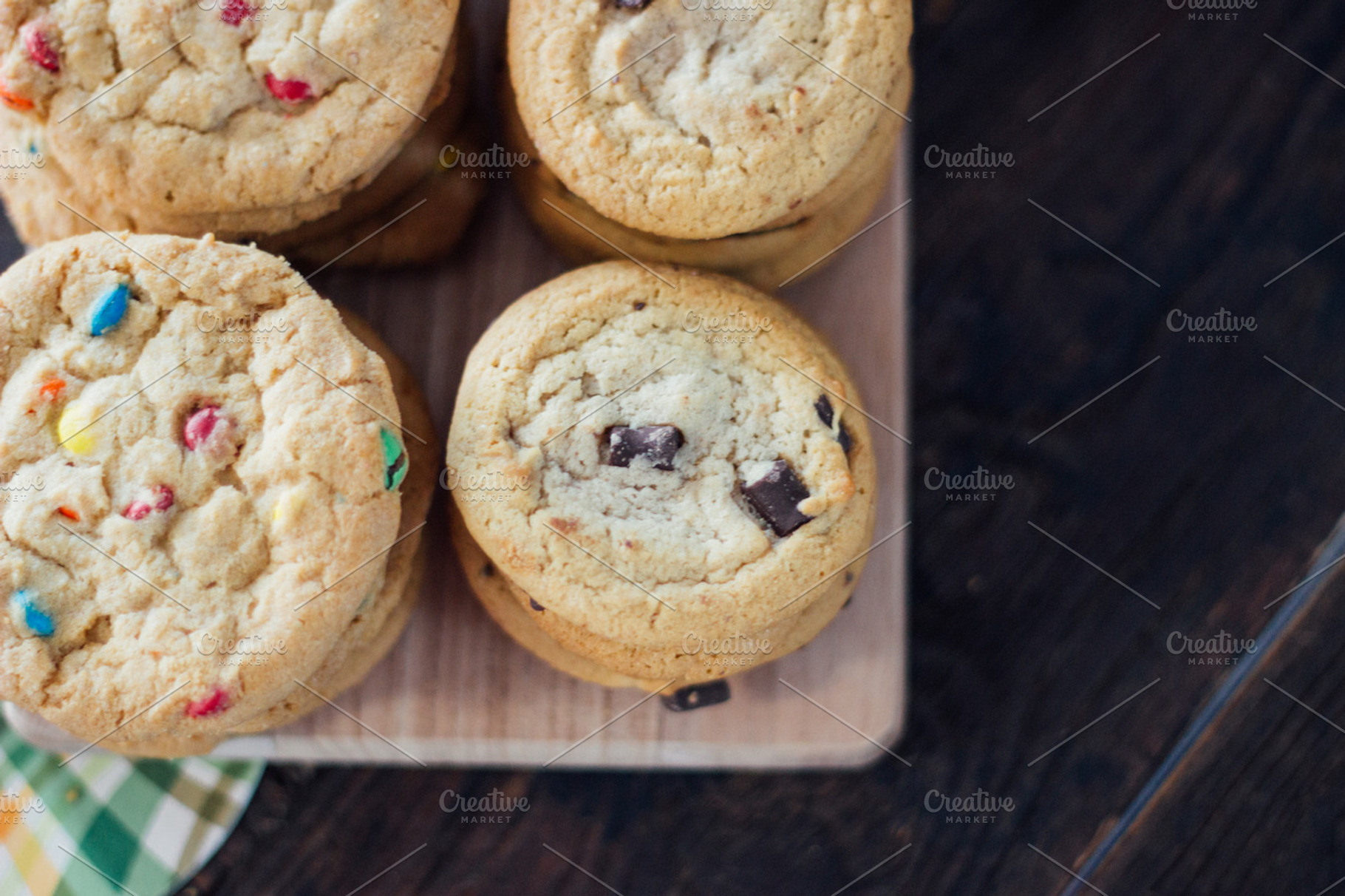 Pile Of Cookies Featuring Chocolate Chip Chocolate Chunk And Treat
