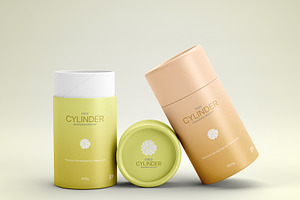 Cylinder Packaging Mockup