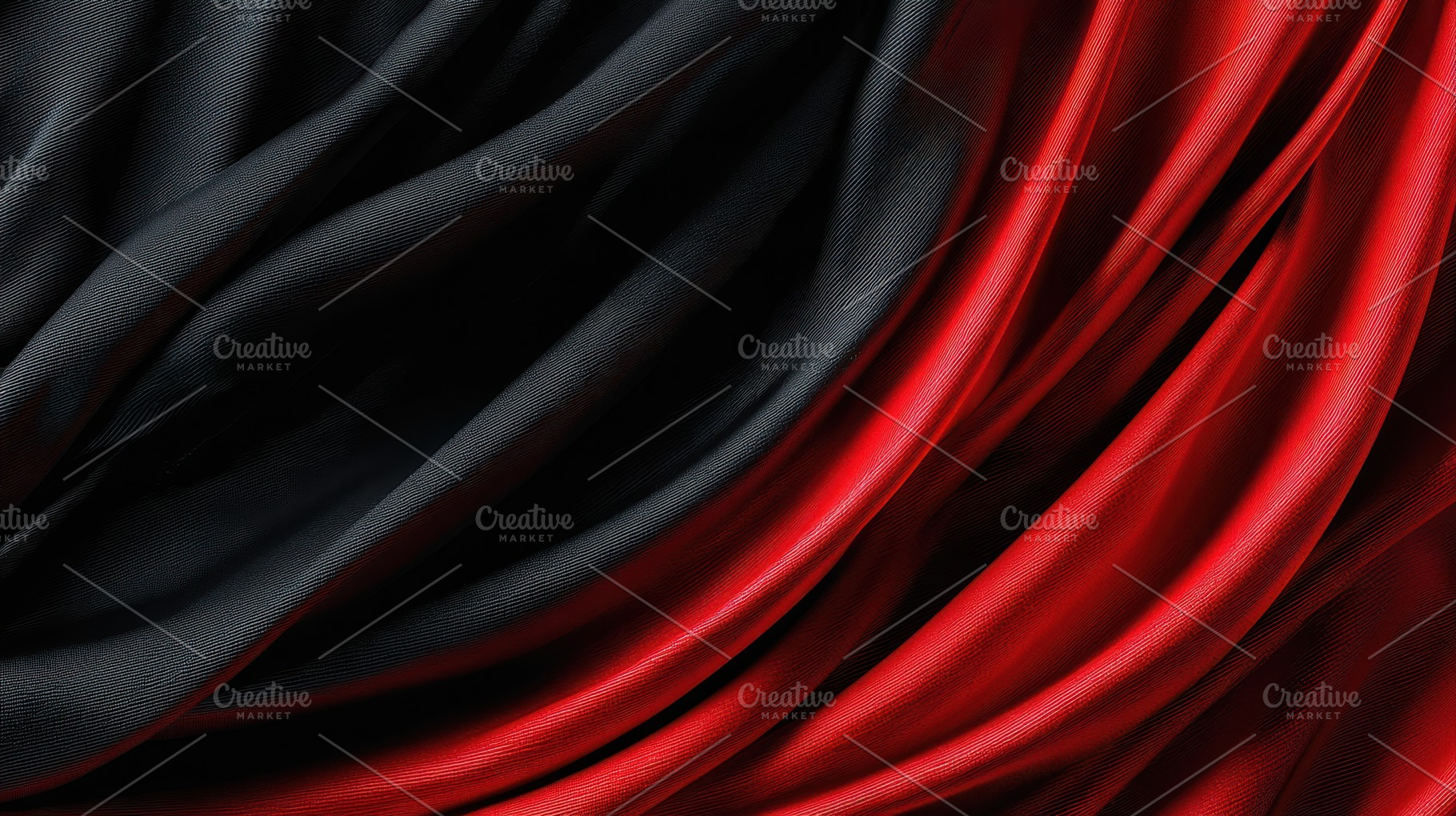 Flying red and black silk fabric wit, a Photo by Pavel_design