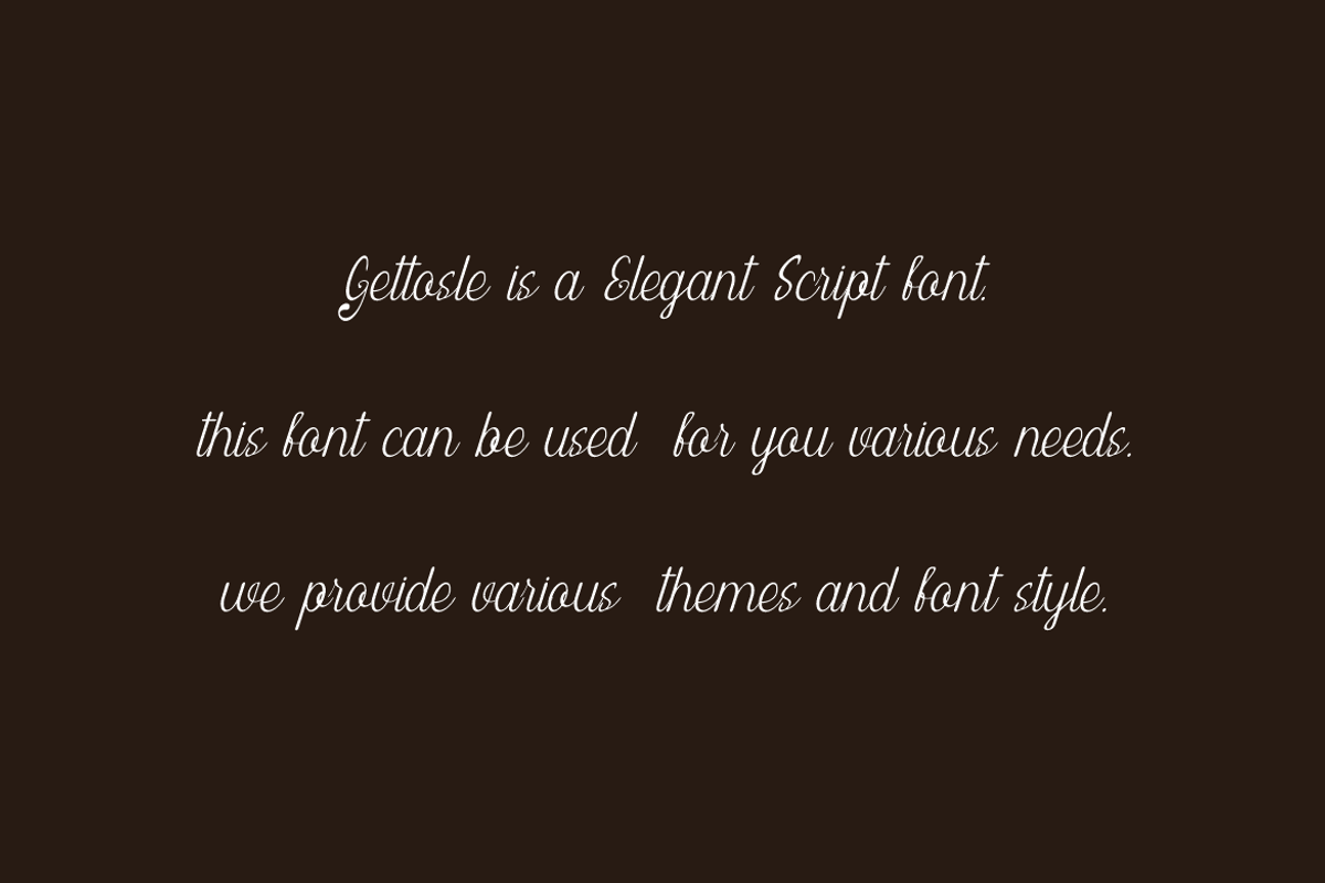 Gettosle - Elegant Script Font, a Handwritten Font by Iqsiart Studio (Photo 3 of 7)