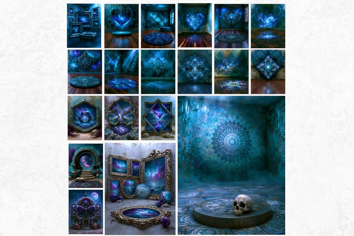 Midnight Oddities Surreal Fantasy Backdrops | 70 JPEG